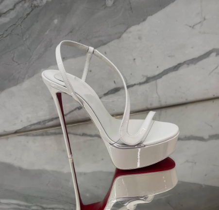Platform Mule Heel - Metallic Leather Platform Stilettos Sandals sexy