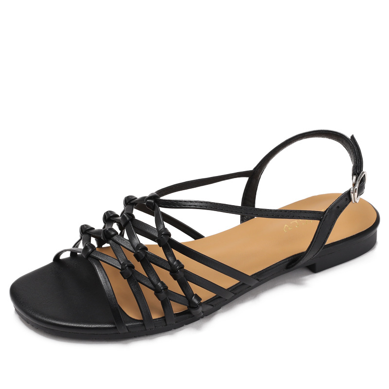 Women'S Shoes Hands Free - summer Hand Woven Narrow Strap Roman