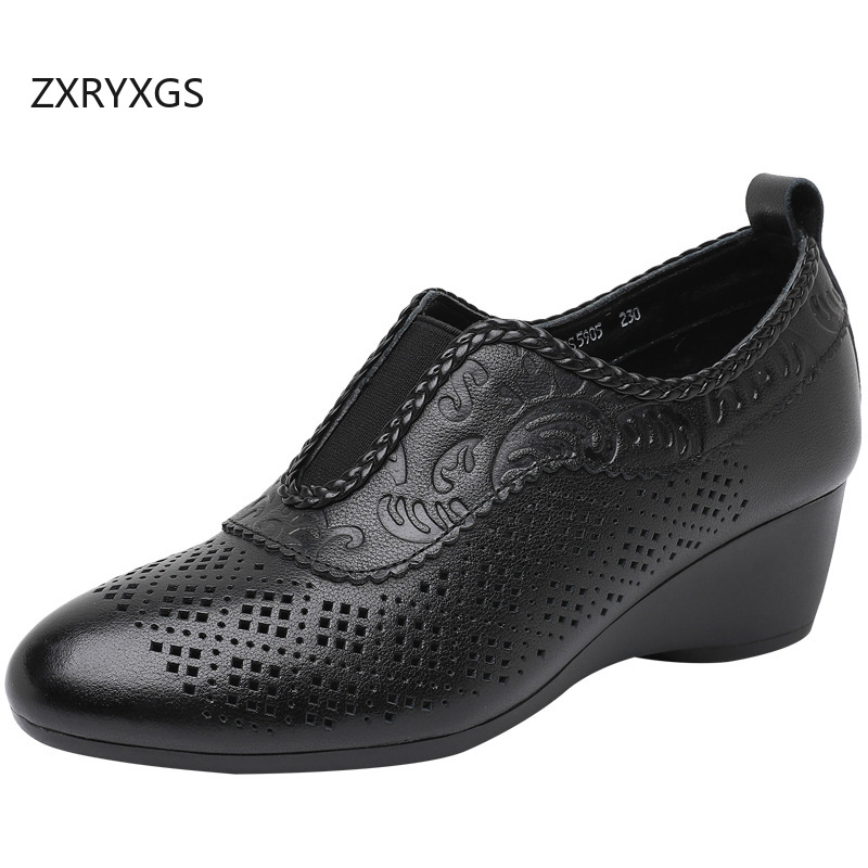 ZXRYXGS Top Layer Cowhide Holl - Women Shoes Size 4 In Cm review and price