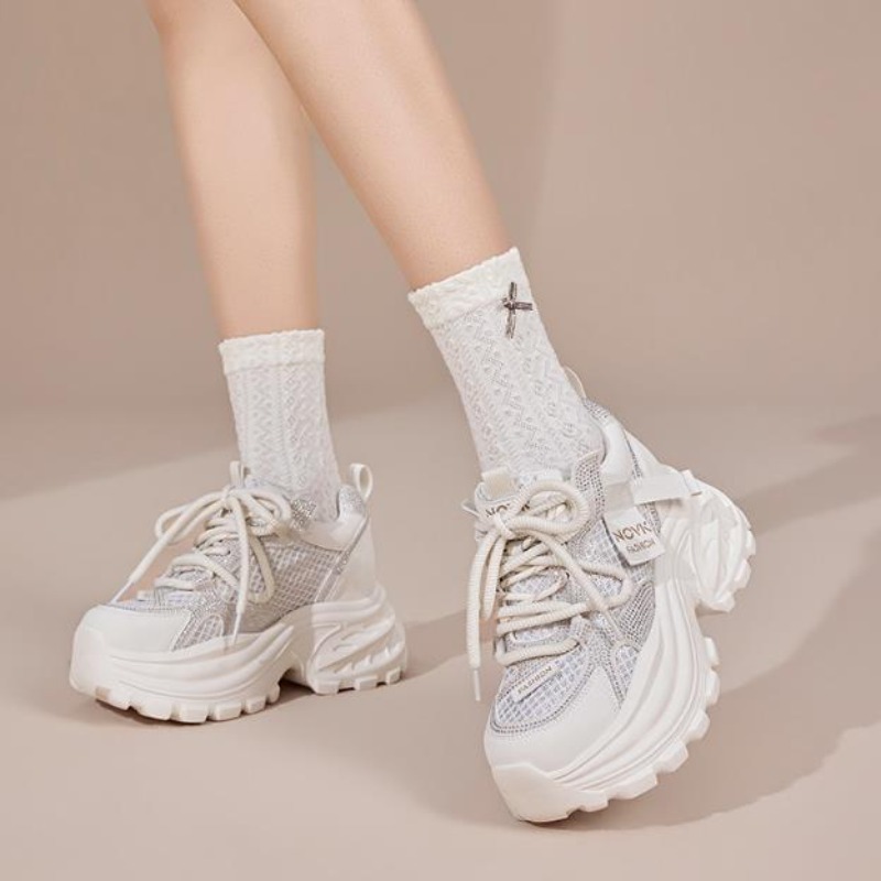 8CM Chunky Sneakers Women New  - Wedge Heeled Sneaker review and price