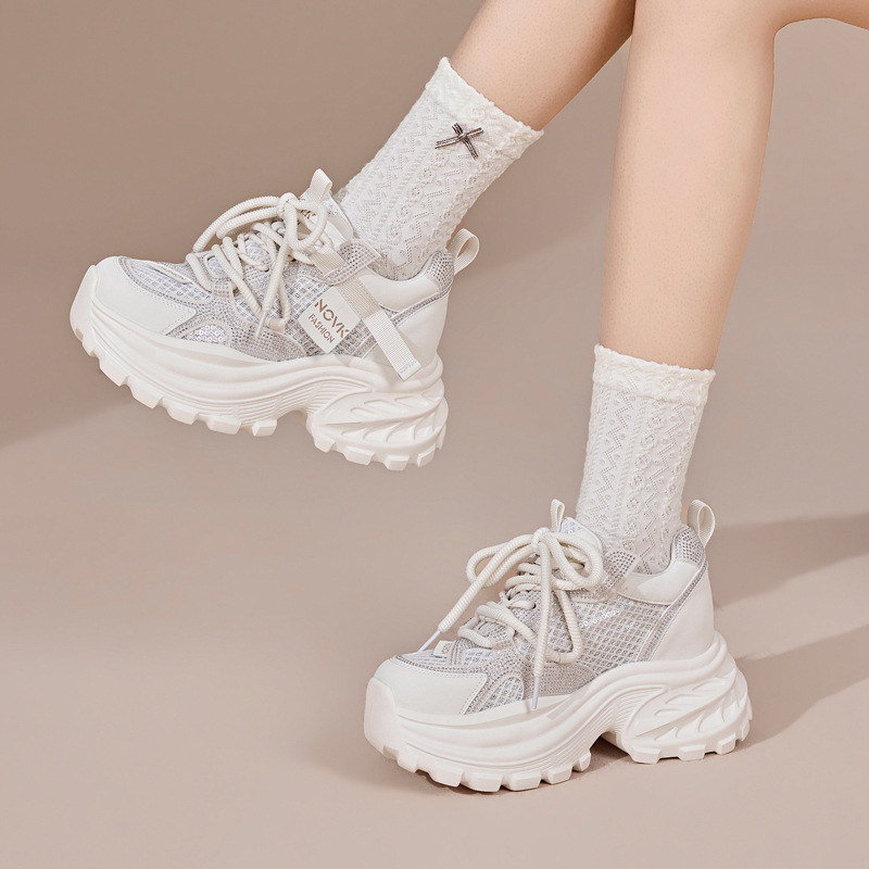 8CM Chunky Sneakers Women New  - Wedge Heeled Sneaker review and price