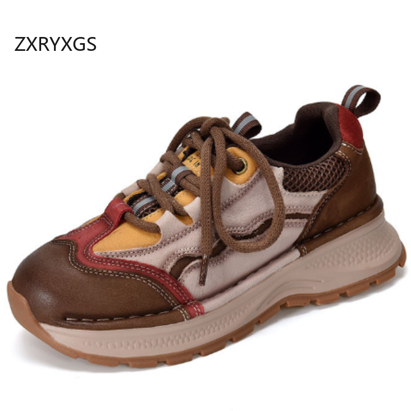ZXRYXGS Top Cowhide Spell Colo - Women Shoes Size 4 In Cm review and price