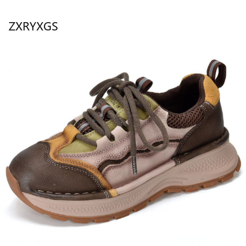 ZXRYXGS Top Cowhide Spell Colo - Women Shoes Size 4 In Cm review and price