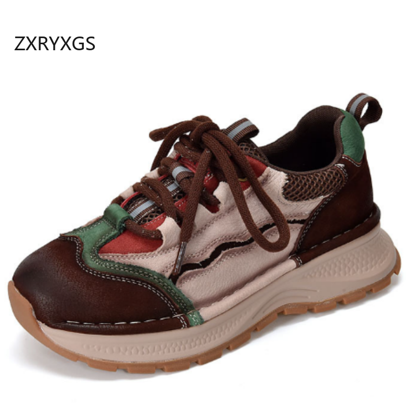 ZXRYXGS Top Cowhide Spell Colo - Women Shoes Size 4 In Cm review and price