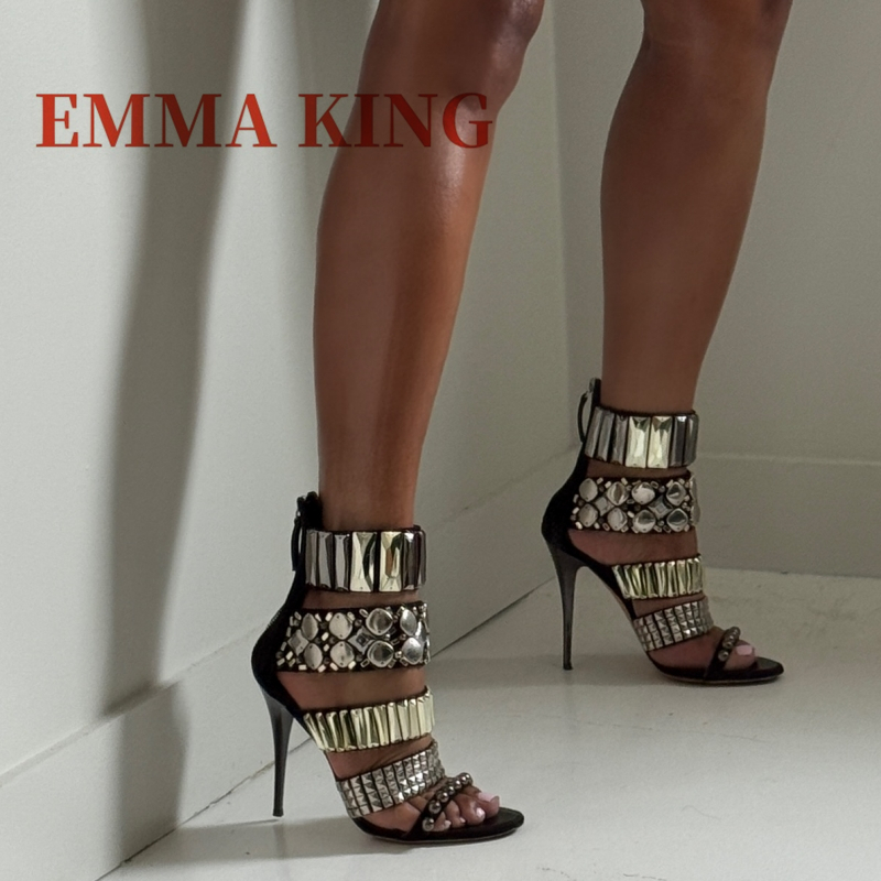 Black Embellished Ankle Strap  - Platform Mule Heel review and price