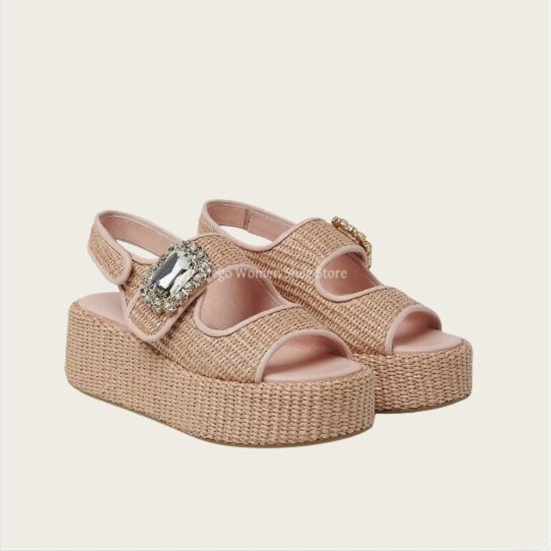 Hemp Woven Thick Soled Sandals - Women'S Shoes Hands Free review and price
