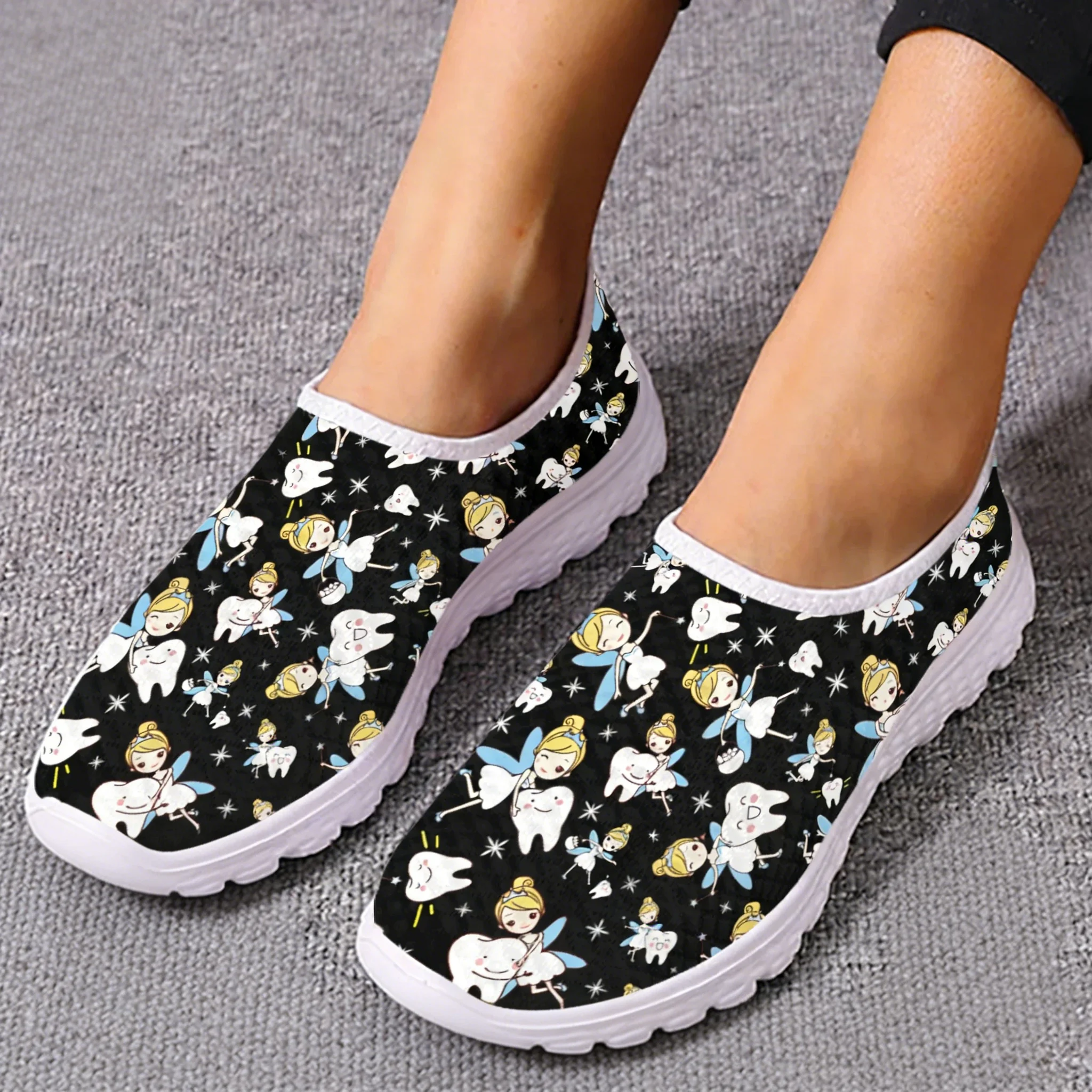 Cute Cartoon Nurse Elf/Teeth M - Women Shoes Tennis review and price