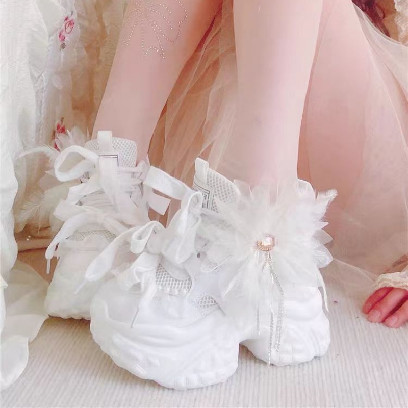 White floral lace rhinestone t - Women'S Shoes Hands Free review and price