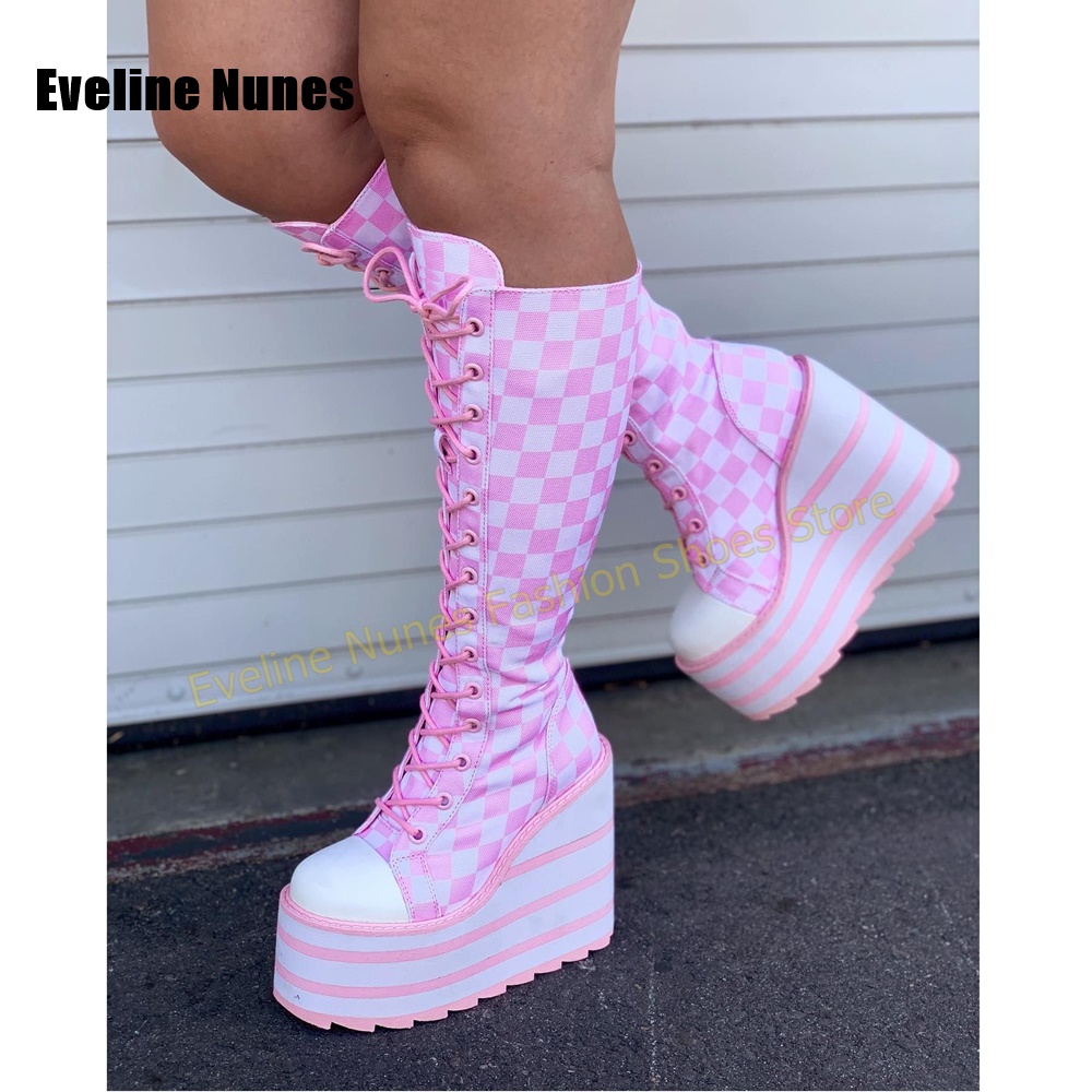 Women Pink White Checkerboard  - Women'S Shoes Y2K review and price
