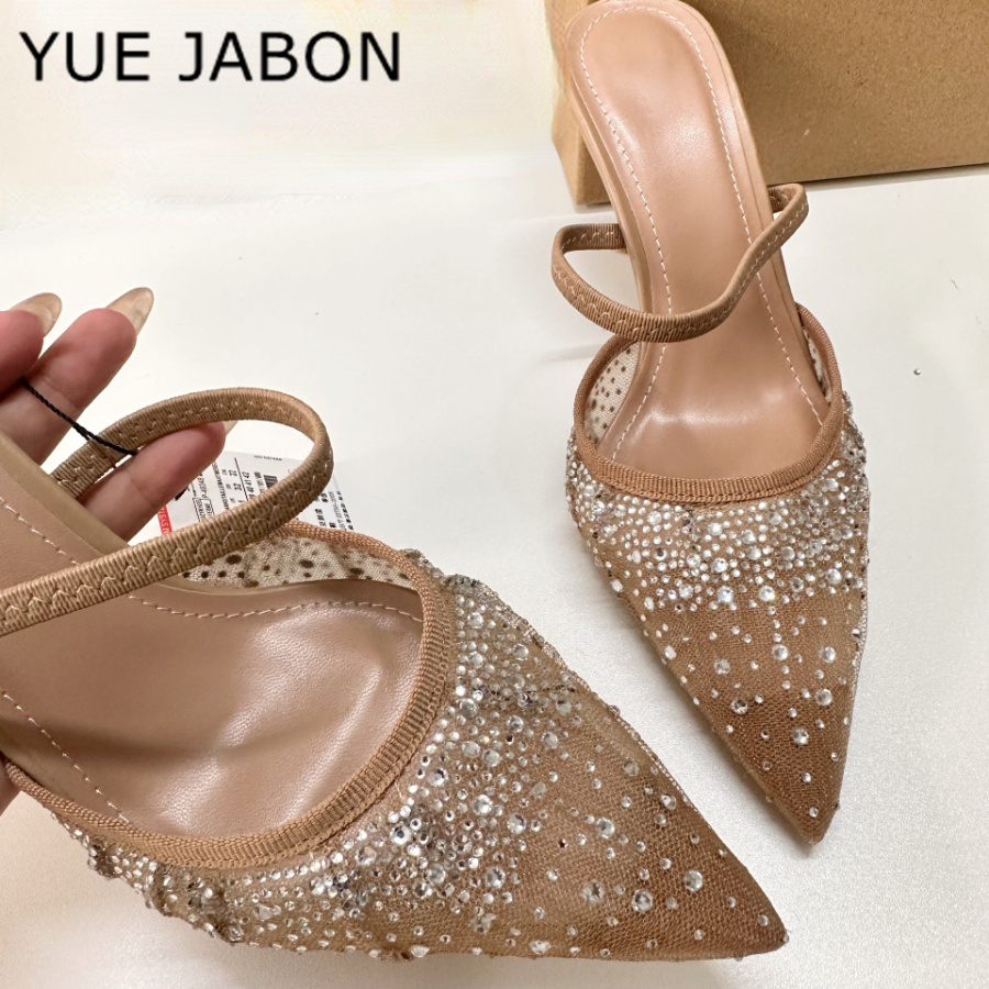 Mesh Rhinestone High Heel Sand - Women Shoes Ysl review and price