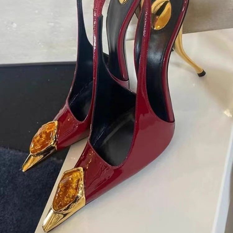 Star style Gemstone Metal Toe  - Platform Mule Heel review and price