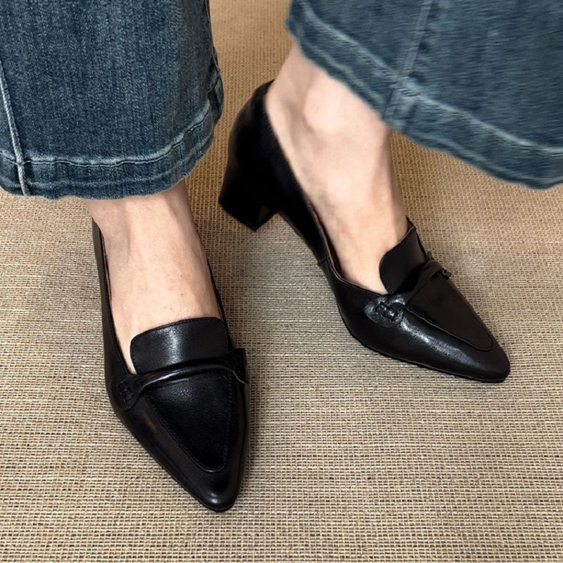Cozy Med Heels Thick Heels Spr - Women Shoes Size 4 In Cm review and price