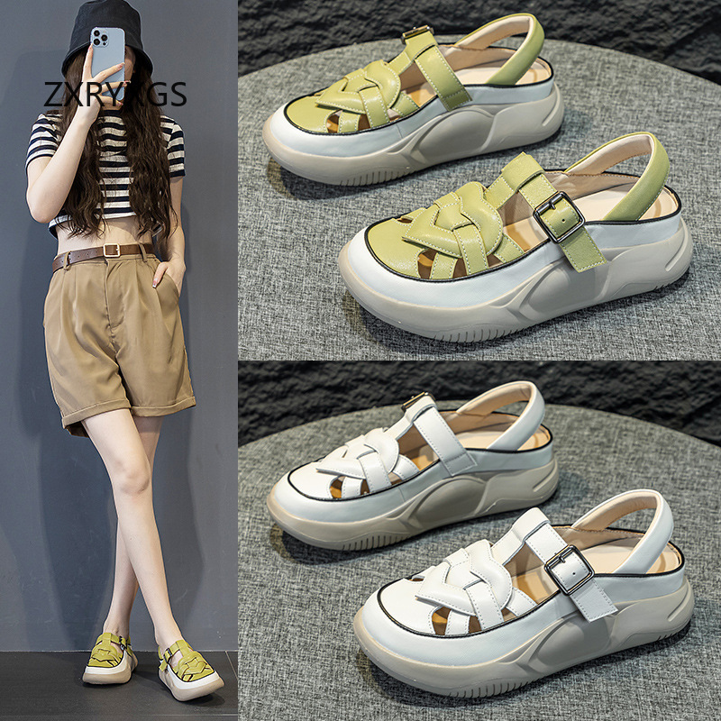 ZXRYXGS New Summer Premium Cow - Women Shoes Size 4 In Cm review and price