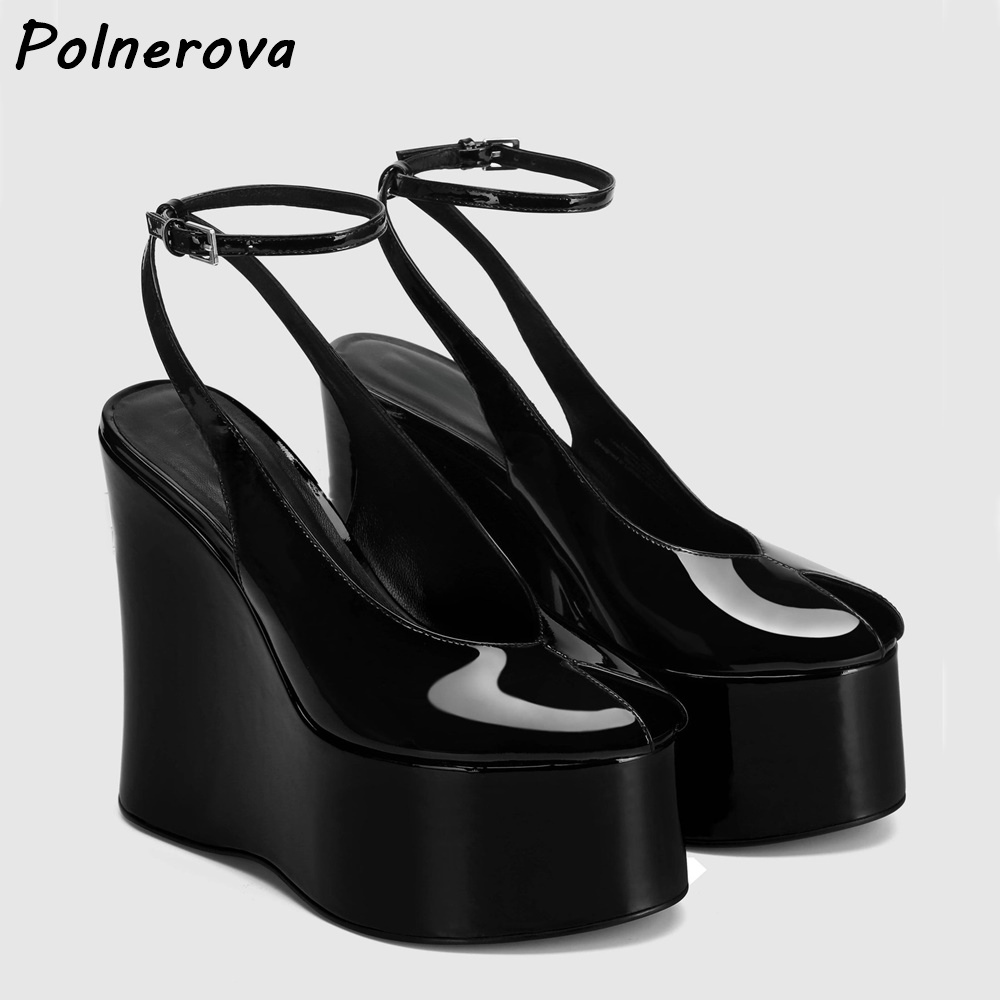 Patent Leather Wedge Platform  - Women'S Shoes Y2K review and price